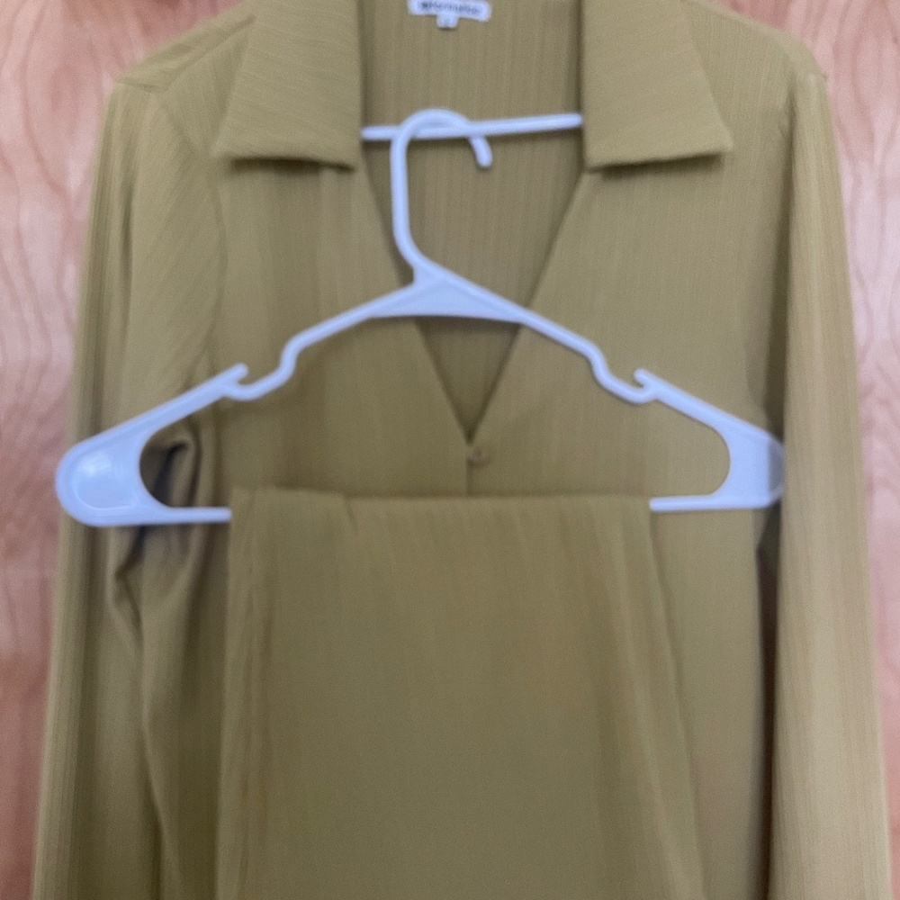 Reformation Green / Yellow Two Piece Set
